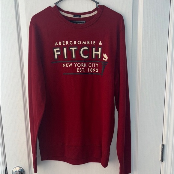 Abercrombie & Fitch Men's Red Crewneck Sweater - Picture 1 of 7